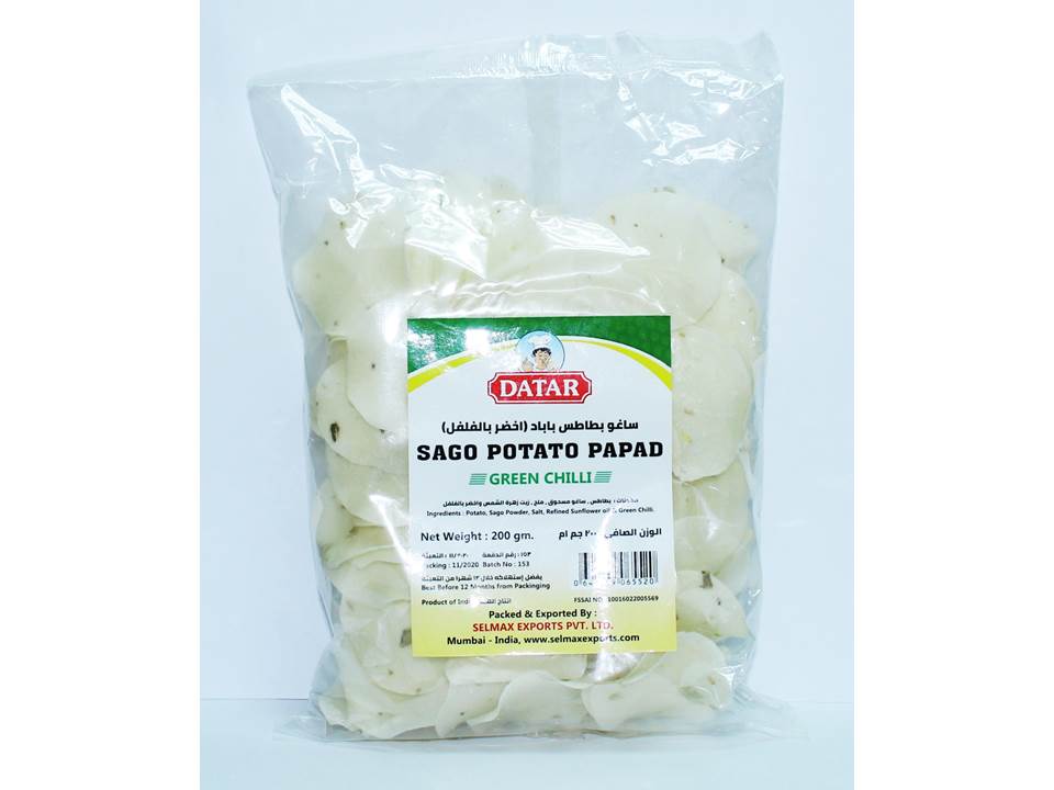 Sago Potato Pappad Green Chilli